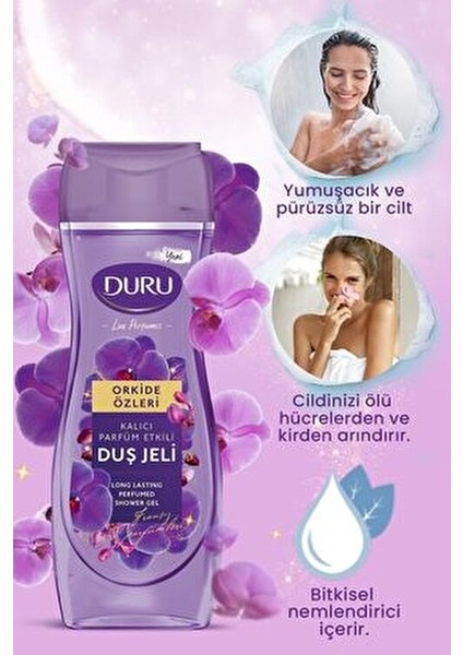 Orkide Özlü Duş Jeli Kalıcı Parfüm Etkisiyle 3X450ML Ferahlatıcı Kullanım fırsatları
