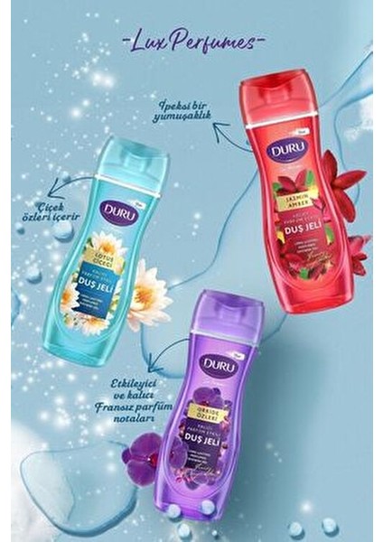 Orkide Özlü Duş Jeli Kalıcı Parfüm Etkisiyle 3X450ML Ferahlatıcı Kullanım