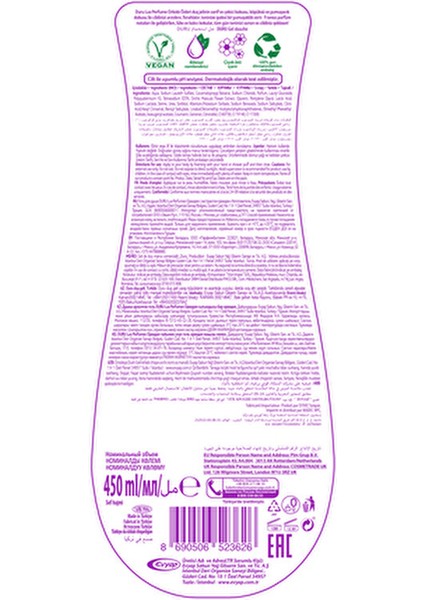 Orkide Özlü Duş Jeli Kalıcı Parfüm Etkisiyle 3X450ML Ferahlatıcı Kullanım