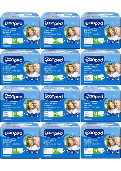 Hasta Bezi Yetişkin Bel Bantlı Tekstil Yüzey M - Orta - Medium 216 (12PK*18)