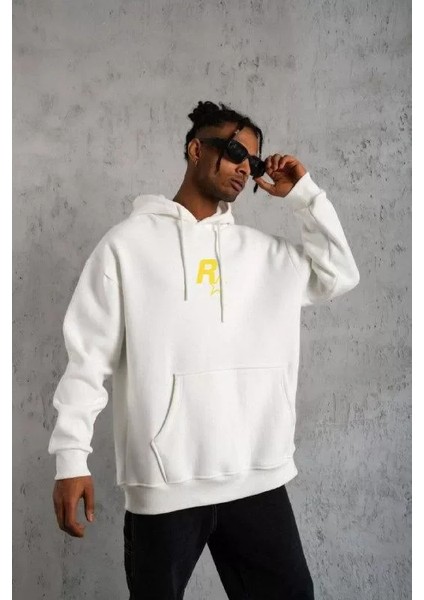 Mdb Unisex Kapşonlu Baskılı Weetshirt Beyaz