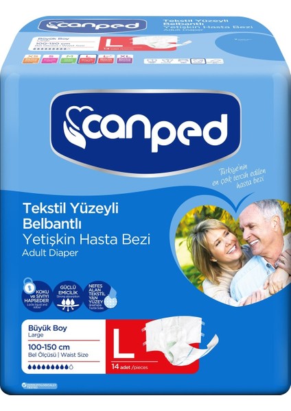 Hasta Bezi Yetişkin Bel Bantlı Tekstil Yüzey L - Büyük - Large 126 Adet (9pk*14) fiyatları