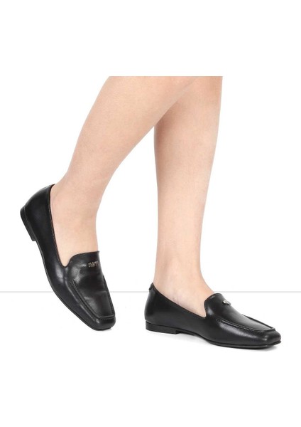Kadın Siyah Tokalı Deri Loafer fiyatları