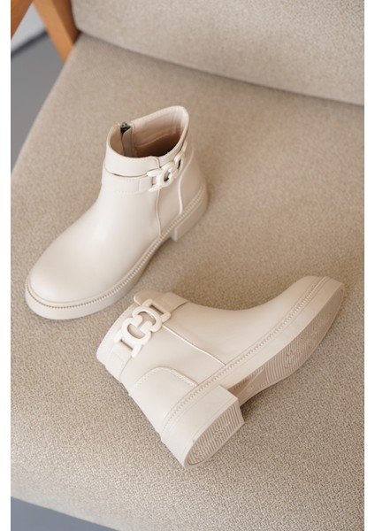 D842 Yanı Tokalı Ortopedik Soğuk Geçirmez Kadın Bot