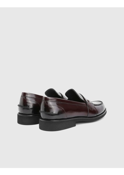 Leyns Hakiki Açma Deri Bordo Erkek Loafer fırsatları