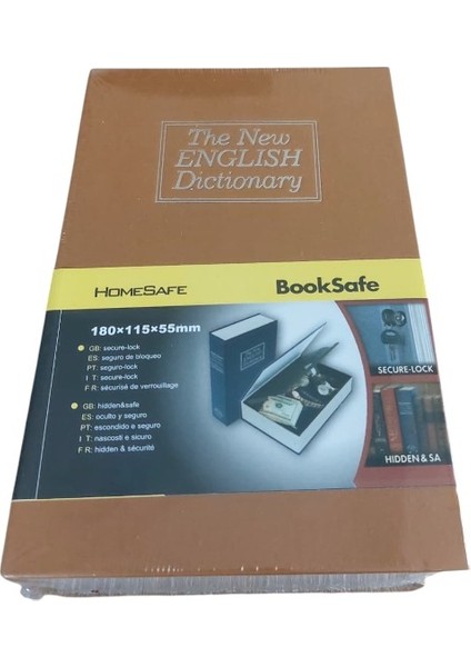 Kitap Görünümlü Gizli Kasa Anahtarlı Çelik Mini Kasa Kilitli Değerli Eşya Kutusu