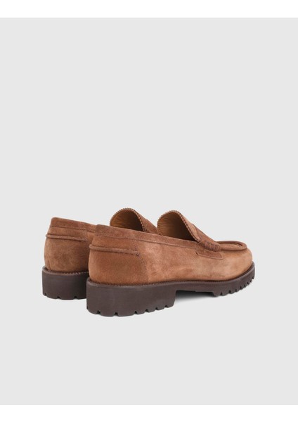 Erjon Hakiki Süet Deri Taba Erkek Loafer Ayakkabı fırsatları