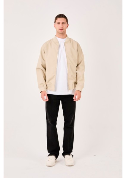 X-2012 Fermuarlı Etek Kol Ribana Astarlı Deri Mont