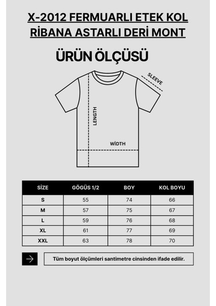 X-2012 Fermuarlı Etek Kol Ribana Astarlı Deri Mont indirimleri