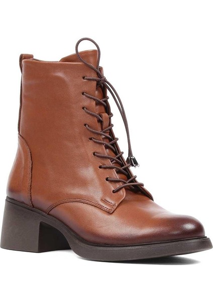 Kadın Taba Bağcıklı Fermuarlı Deri Bot modelleri