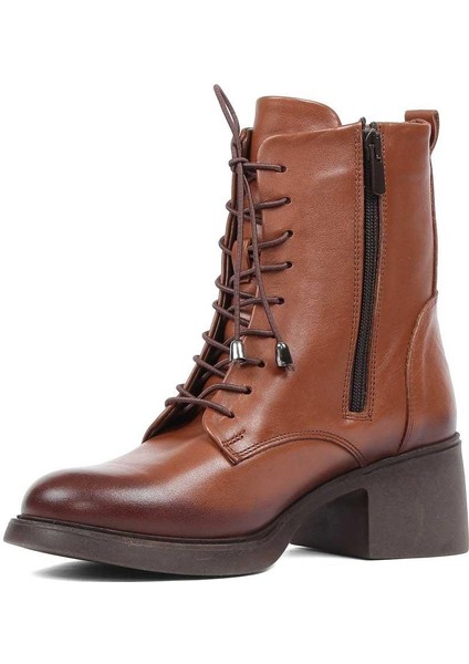 Kadın Taba Bağcıklı Fermuarlı Deri Bot fırsatları