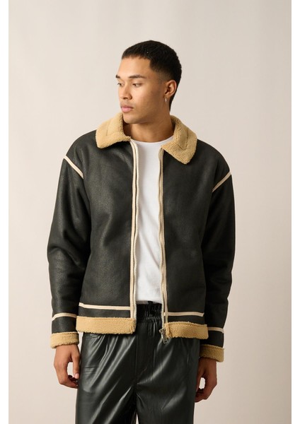 R-2461 Şerit Detaylı Fermuarlı Içi Kürklü Mont fiyatları