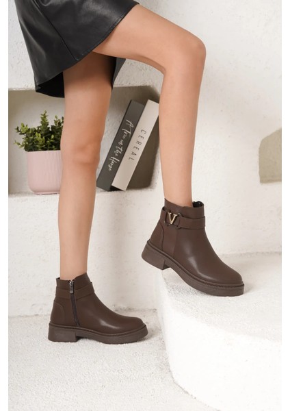 D0802 Kadın Yanı Tokalı Ortopedik Soğuk Geçirmez Bot fiyatları