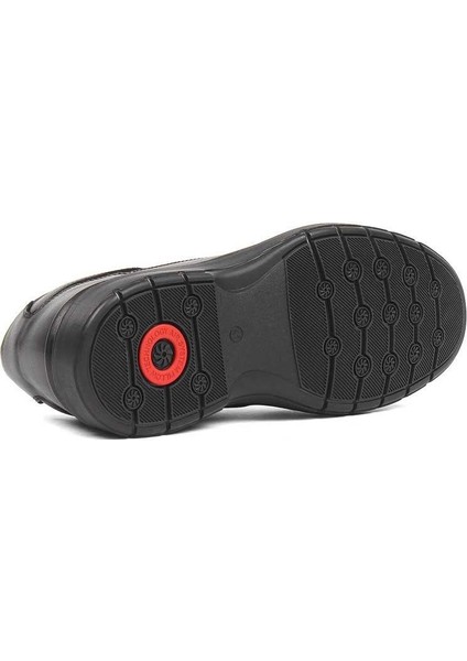 Erkek Siyah Kalın Tabanlı Deri Sneaker