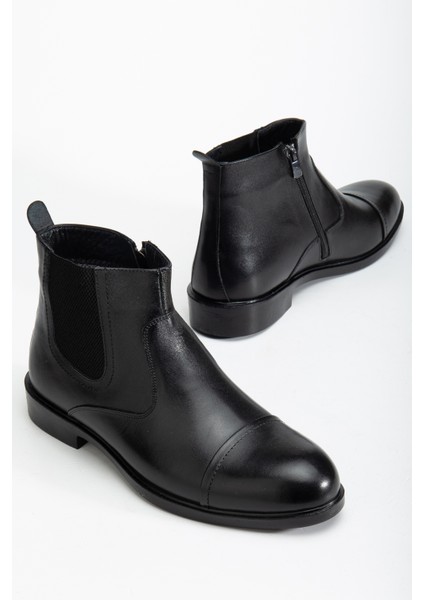 D2161 Hakiki Deri Içi Kürklü Fermuarlı Soğuk Geçirmez Erkek Bot fiyatları