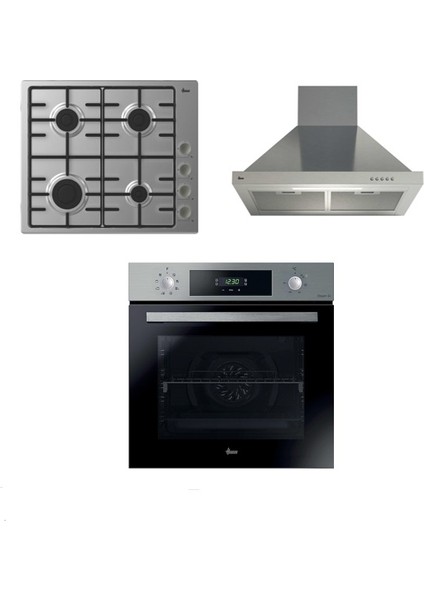 3'lü Ankastre Set Gazlı Ocaklı Inox (HO3158IN-HHW6LMX-HCH6MXTK)