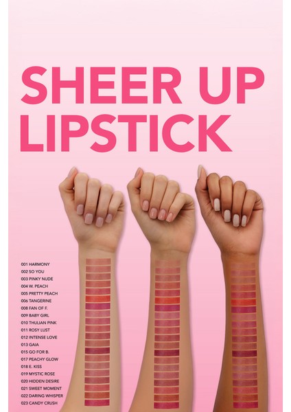 Sheer Up Yarı Saydam Renk Veren Nemlendirici Stick Parlak Ruj (012 Intense Love) 8682536012102 fırsatları
