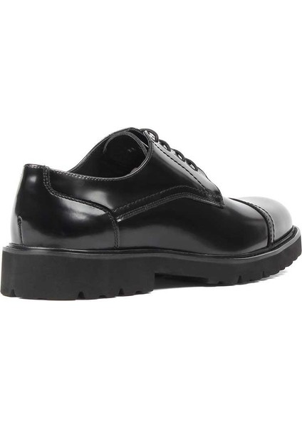 Erkek Siyah Bağcıklı Açma Deri Klasik Ayakkabı indirimleri