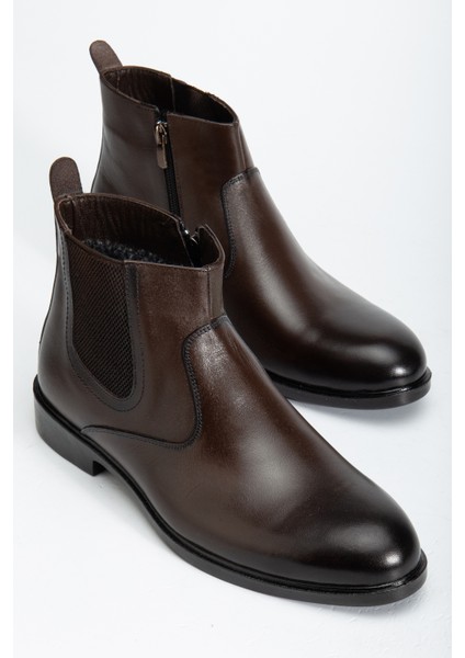 D2145 Hakiki Deri Içi Kürklü Fermuarlı Soğuk Geçirmez Erkek Bot fiyatları