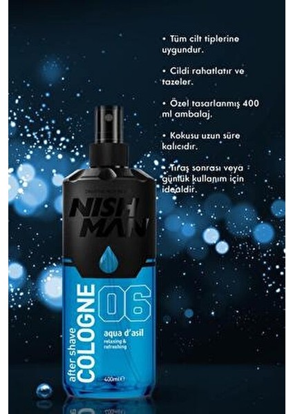 Tıraş Kolonyası Aqua D'asil 400 ml Uzun Süre Kalıcı Ferah Koku Tüm Ciltler İçin modelleri