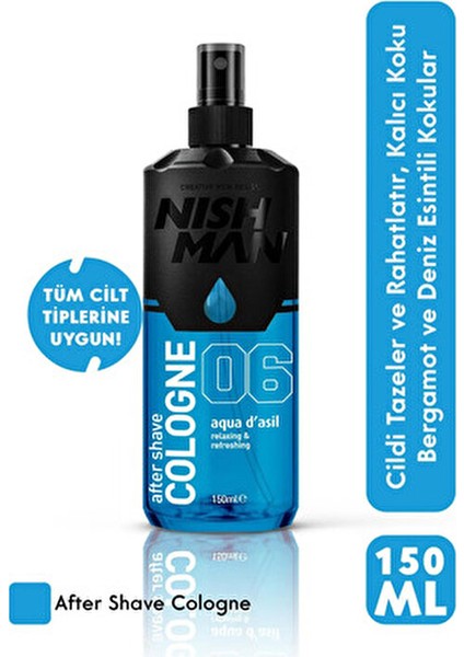 06 Aqua D'asil Tıraş Kolonyası Uzun Süre Kalıcı Koku 150 ml Rahatlatıcı Özellik fiyatları
