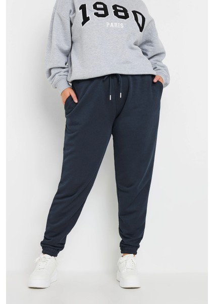 Büyük Beden Beli ve Paçası Lastikli Dar Paça Cepli Jogger Eşofman Altı 303172