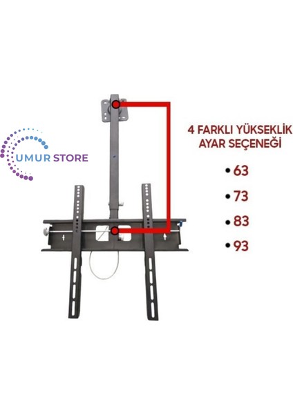 55PUS8609/62 55” 4K UHD LED Dolby Atmos Titan Os Ambilight 42-75 Inç Uyumlu Televizyon Duvar Askı Aparatı modelleri