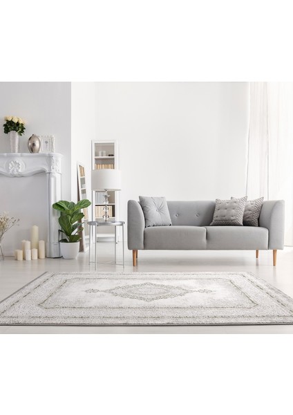 Ezgi TW 5664 Makine Halısı (Beyaz/Yeşil) - 148x230 cm