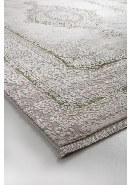 Ezgi TW 5664 Makine Halısı (Beyaz/Yeşil) - 148x230 cm