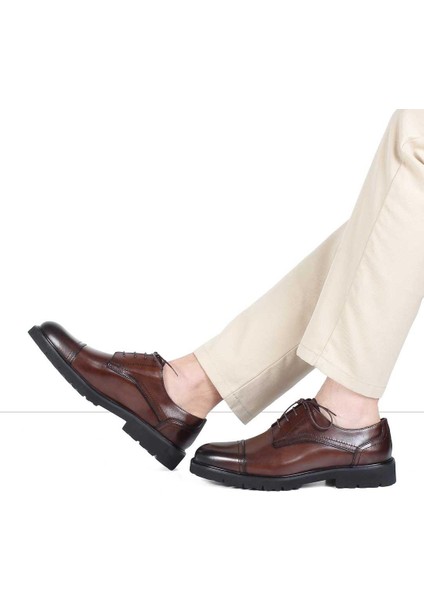 Erkek Kahverengi Bağcıklı Deri Klasik Ayakkabı fiyatları