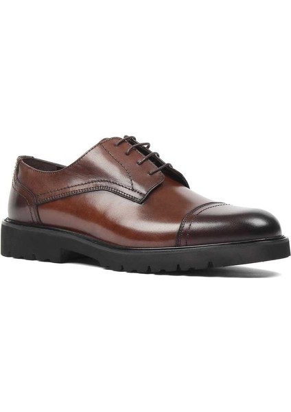 Erkek Kahverengi Bağcıklı Deri Klasik Ayakkabı modelleri