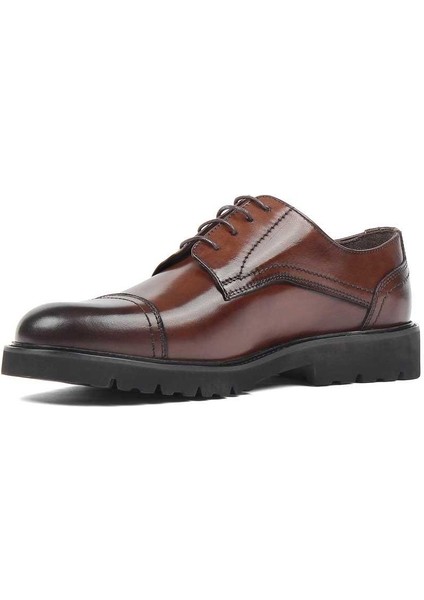 Erkek Kahverengi Bağcıklı Deri Klasik Ayakkabı fırsatları