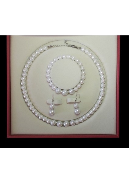 Inci Set, Zirkon Taş Rondela Detaylı Kolye Bileklik Küpe