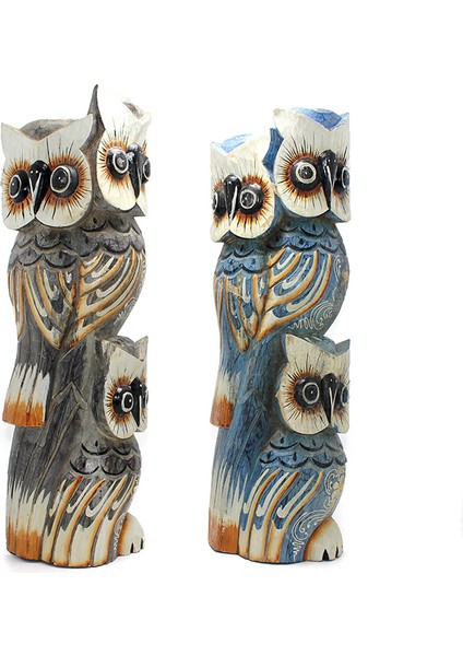 Ahşap 3'lü Baykuş 50 cm