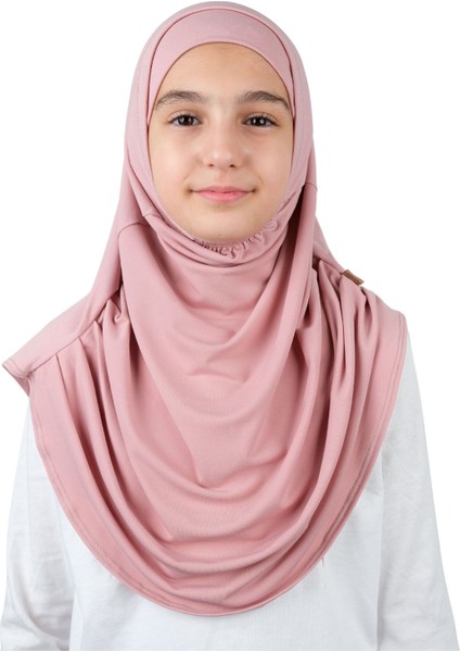 Pratik Hazır Geçmeli Boneli Çocuk Şal Pembe