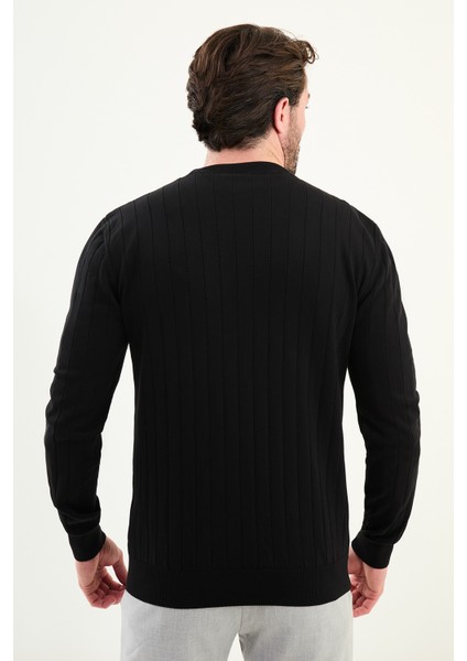 Desenli Slim Fit Bisiklet Yaka Erkek Triko Kazak modelleri