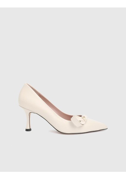 Merisa Hakiki Deri Bej Kadın Topuklu Ayakkabı modelleri