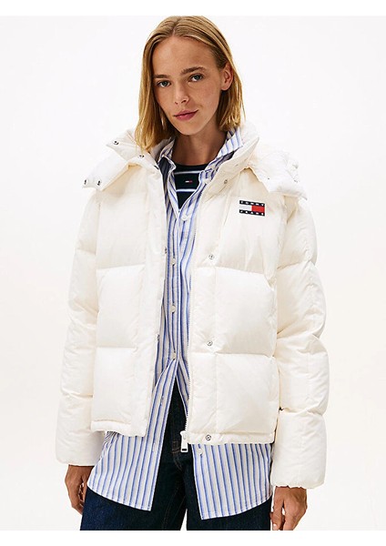 Tjw Alaska Grid Kuş Tüyü Kadın Beyaz Ceket DW0DW21623YBH fırsatları