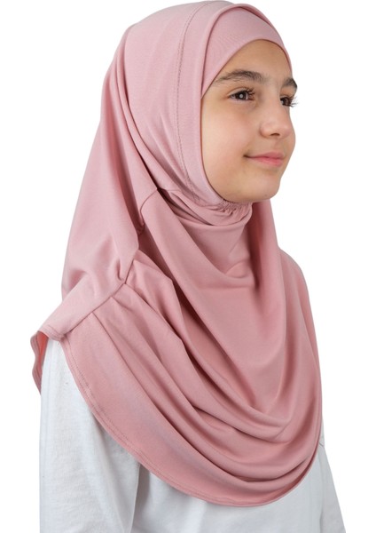 Pratik Hazır Geçmeli Boneli Çocuk Şal Pembe modelleri