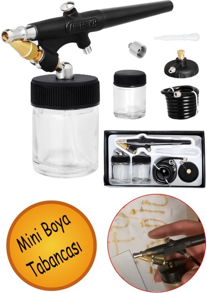 Airbrush Gıda Mini Efekt Boya Tabancası Küçük Hobi Boyama Havalı Boya Püskürtücü 1 Adet.