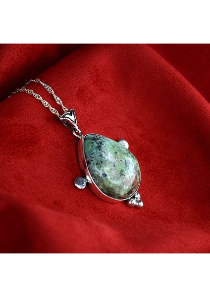 Damla Gümüş Çerçeve Kadın Zümrüt Kolye fiyatları