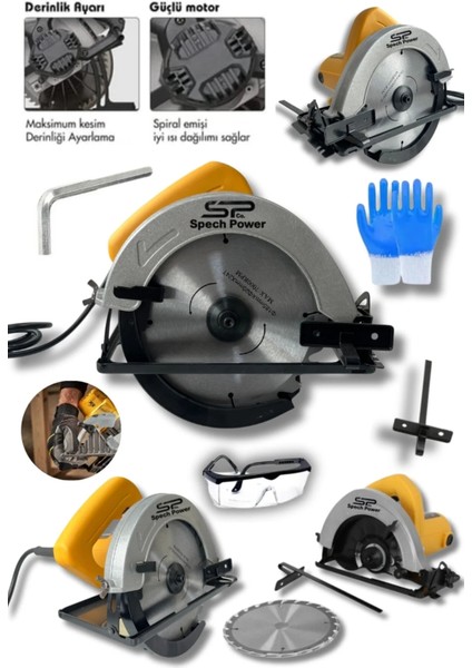 Sunta Kesme 185 mm Açılı Kesme Elektrikli Daire Testere Ahşap Kesme