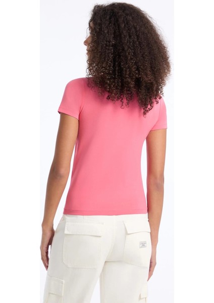 Gj Ss Cn Slim Kadın Pembe Slim Fit T-Shirt W4YI01J1314-A619 modelleri