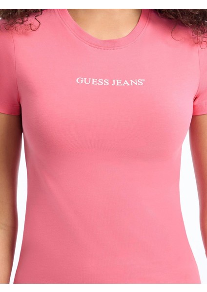 Gj Ss Cn Slim Kadın Pembe Slim Fit T-Shirt W4YI01J1314-A619 fırsatları