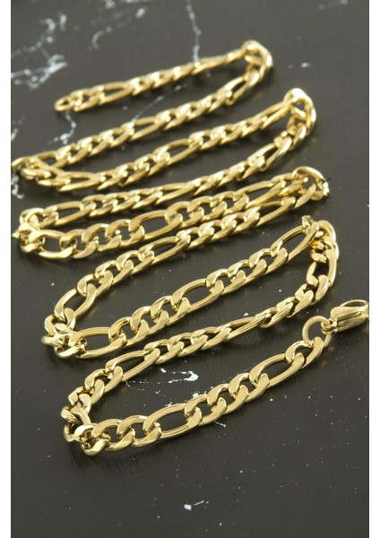 Allzey Oval Zincir Çelik Kolye 55 Cm-Sarı fiyatları