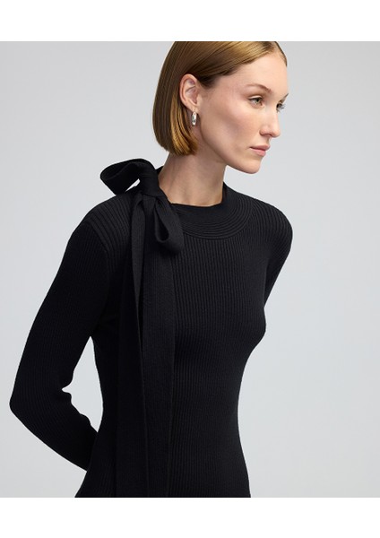 Boyundan Bağlamalı Triko Elbise IW6240002300001