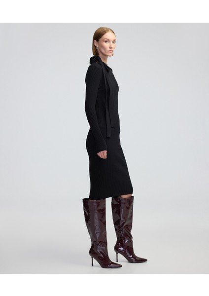 Boyundan Bağlamalı Triko Elbise IW6240002300001