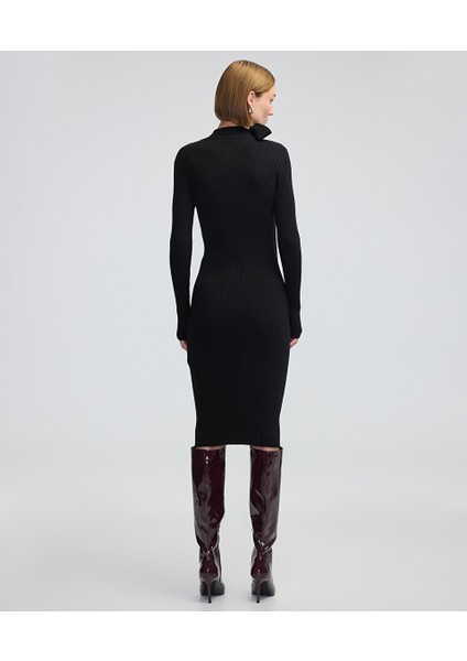 Boyundan Bağlamalı Triko Elbise IW6240002300001