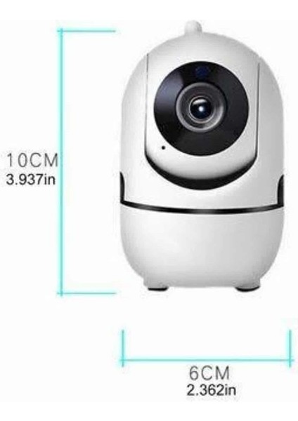 Baby Kamera Kablosuz 720P Beyaz 360 Derece Wifi Kamera Full Hd 1080P
