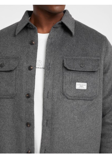 Jeans Erkek Çok Renkli Yün Karışımlı Regular Fit Gömlek M5BH68WI542-H91E modelleri
